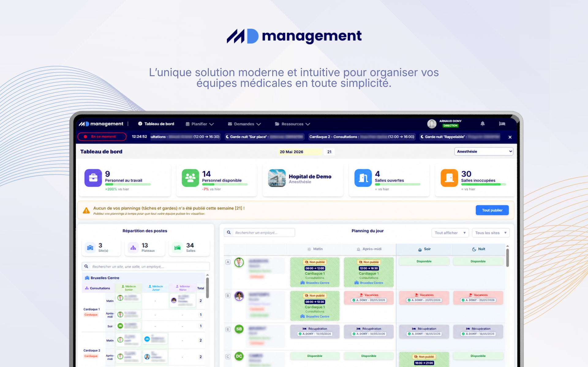 Découvrez comment MD Management facilite la gestion des plannings médicaux en ligne : gain de temps, réduction des erreurs, meilleure organisation des consultations et optimisation du travail des équipes médicales.